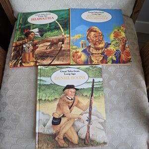 VTG Great Tales From Long Ago Daniel Boone, King Midas, Hiawatha Hardcover Books